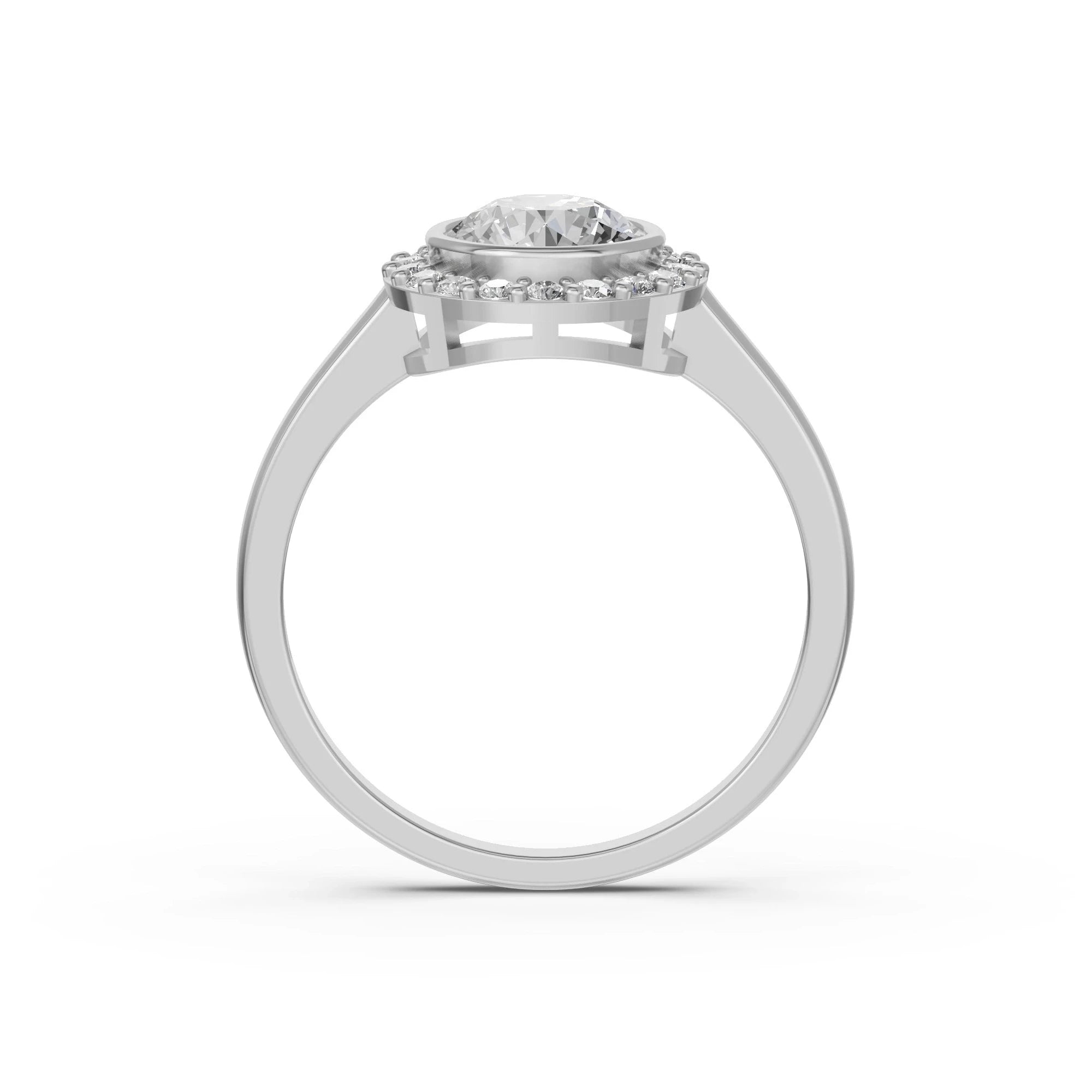 Ronde halo verlovingsring · 1.5 ct.