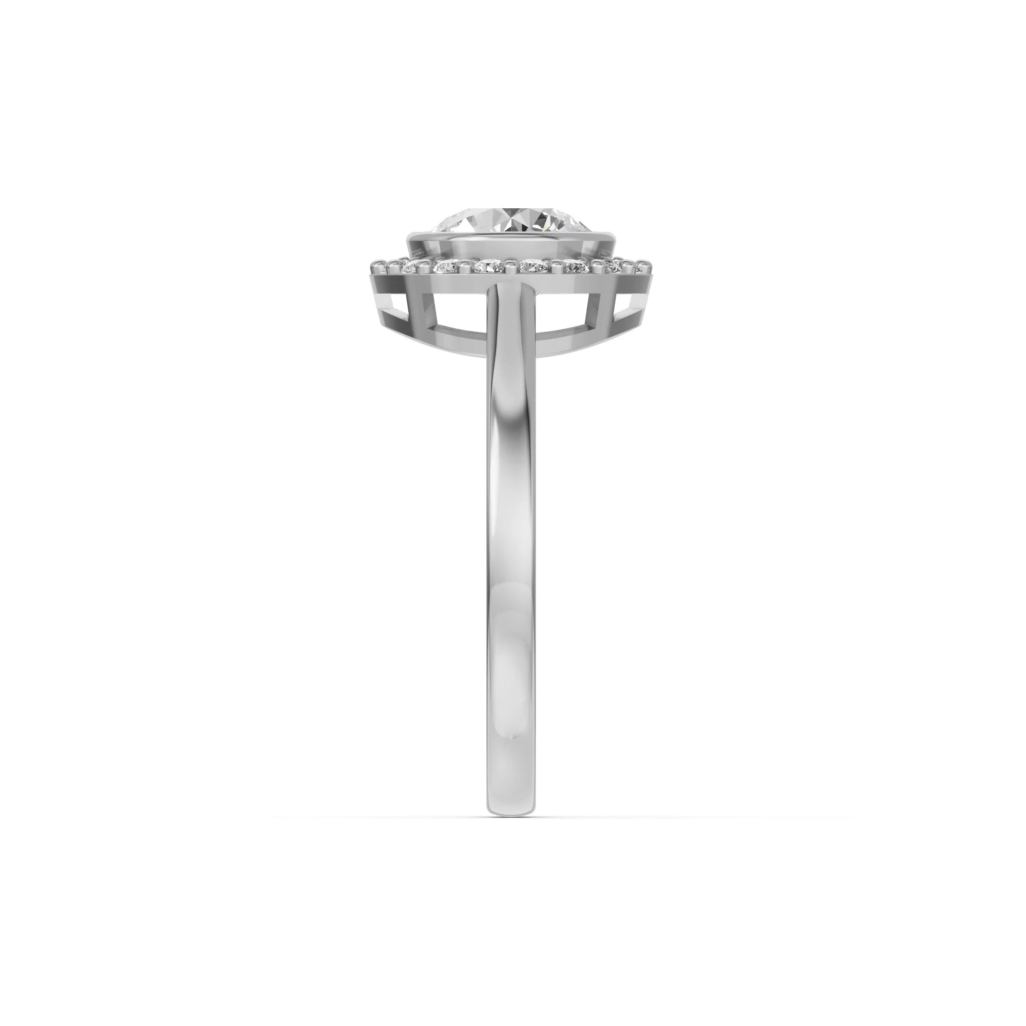 Ronde halo verlovingsring · 1.5 ct.