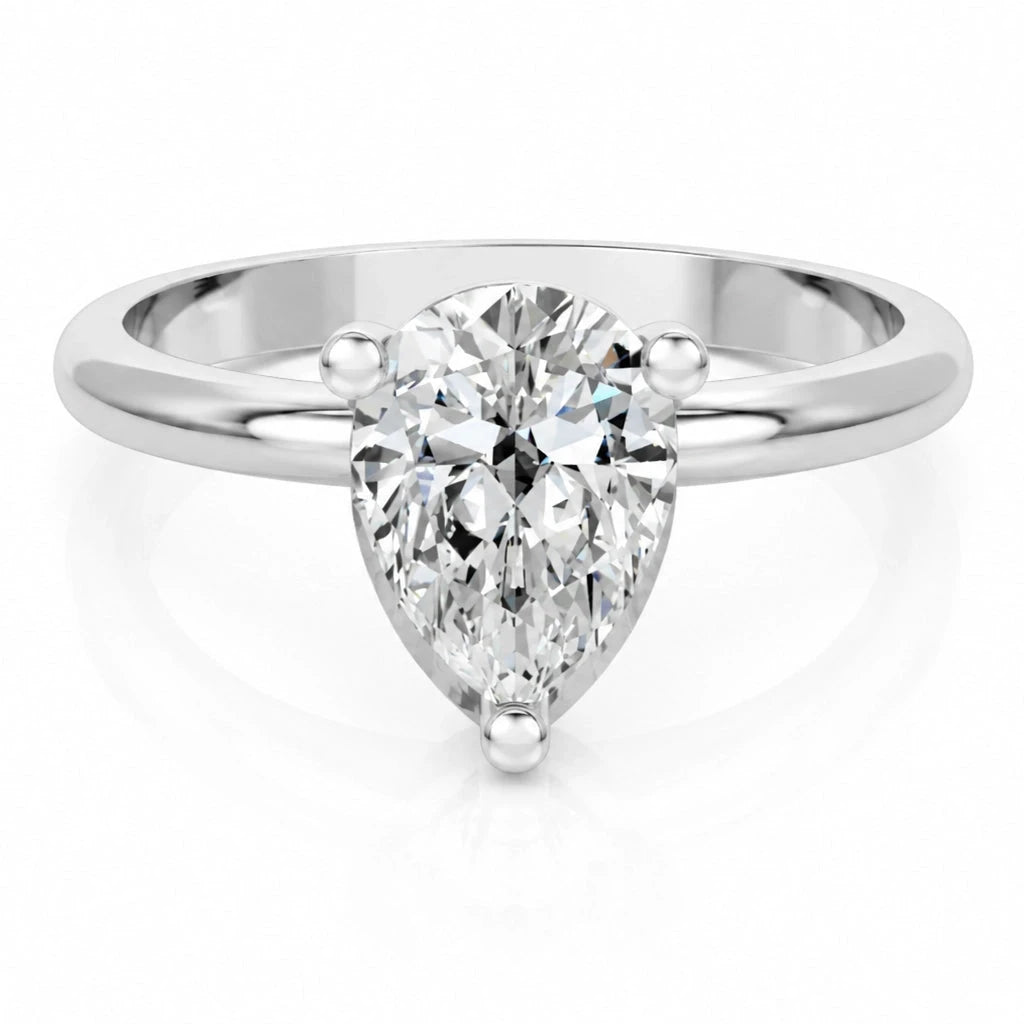Peervormige solitaire verlovingsring Classic · 2.0 ct.