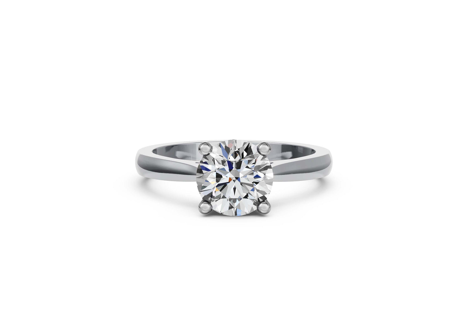 Solitaire ring 14k witgoud met 2,0 karaat diamant