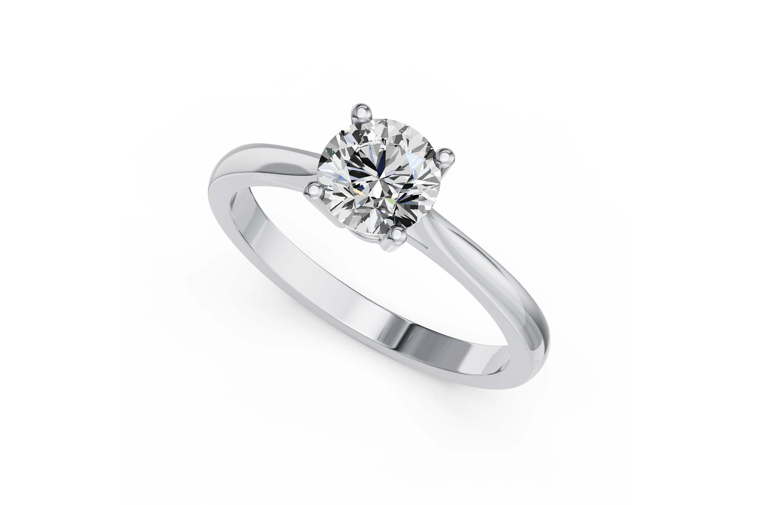 Solitaire ring 14k witgoud met 1,0 karaat diamant