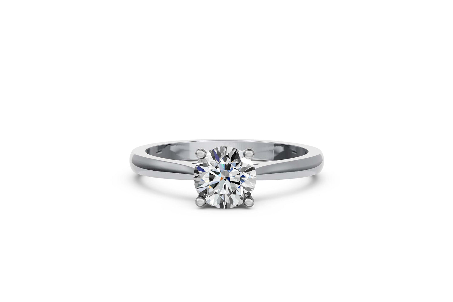 Solitaire ring 14k witgoud met 1,0 karaat diamant