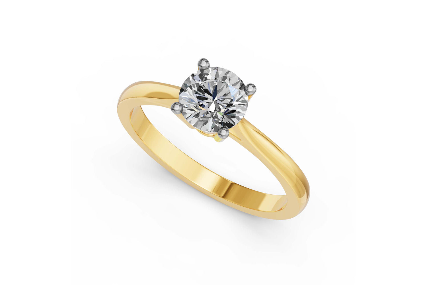 Solitaire ring 14k geelgoud met 1,0 karaat diamant