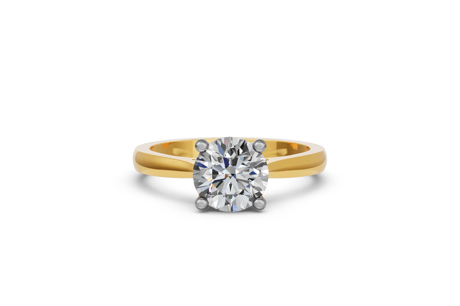 Solitaire ring 14k geelgoud met 2,0 karaat diamant