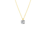 Solitaire ketting van 14k geelgoud met 2,0 karaats diamant