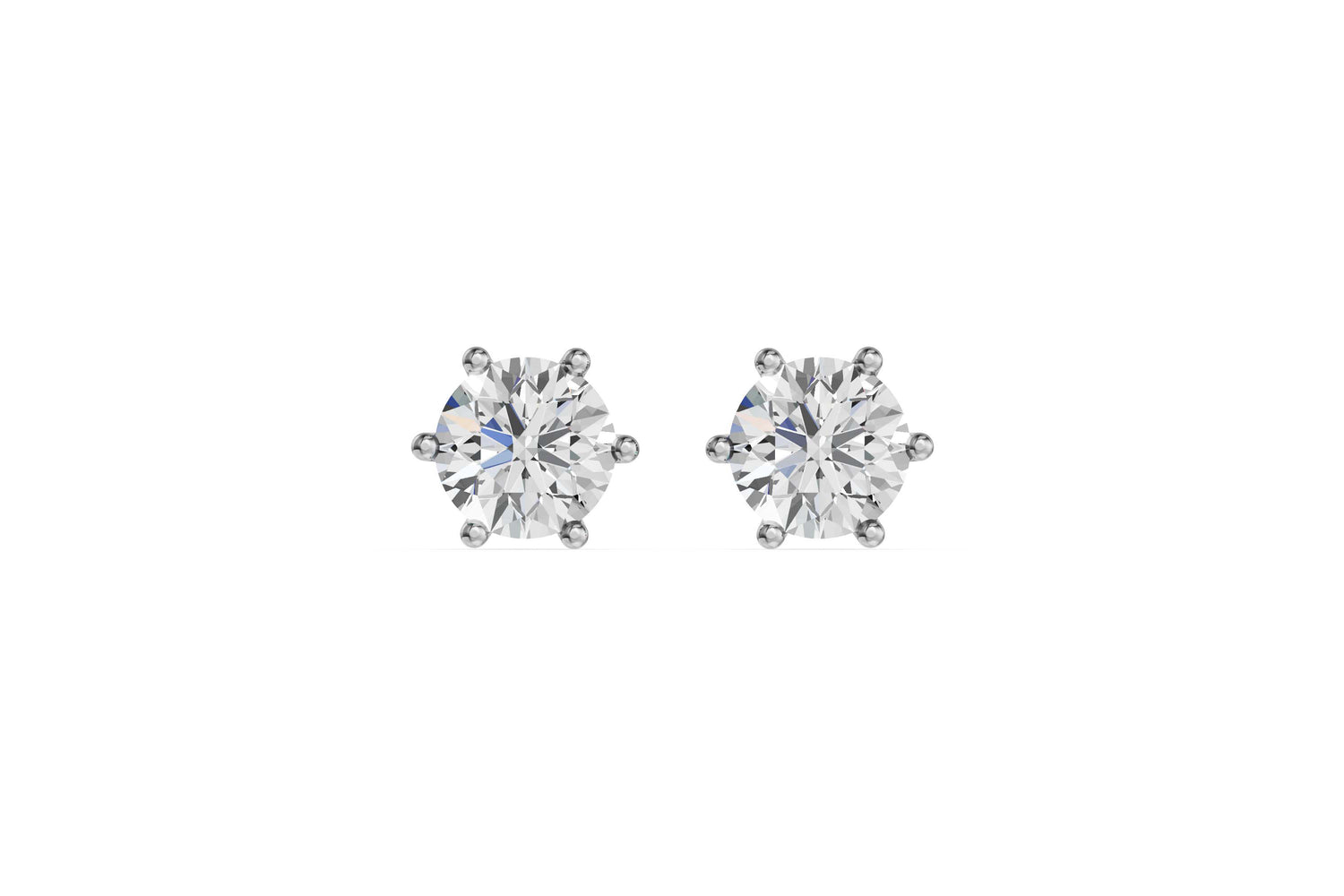 Solitaire oorstekers 14k witgoud met 2,0 karaat diamant