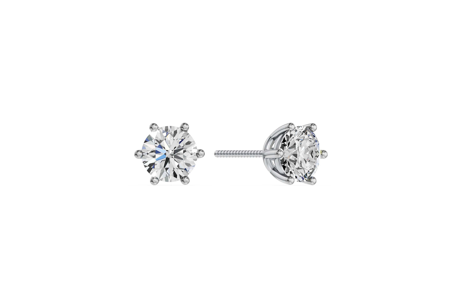 Solitaire oorstekers 14k witgoud met 2,0 karaat diamant