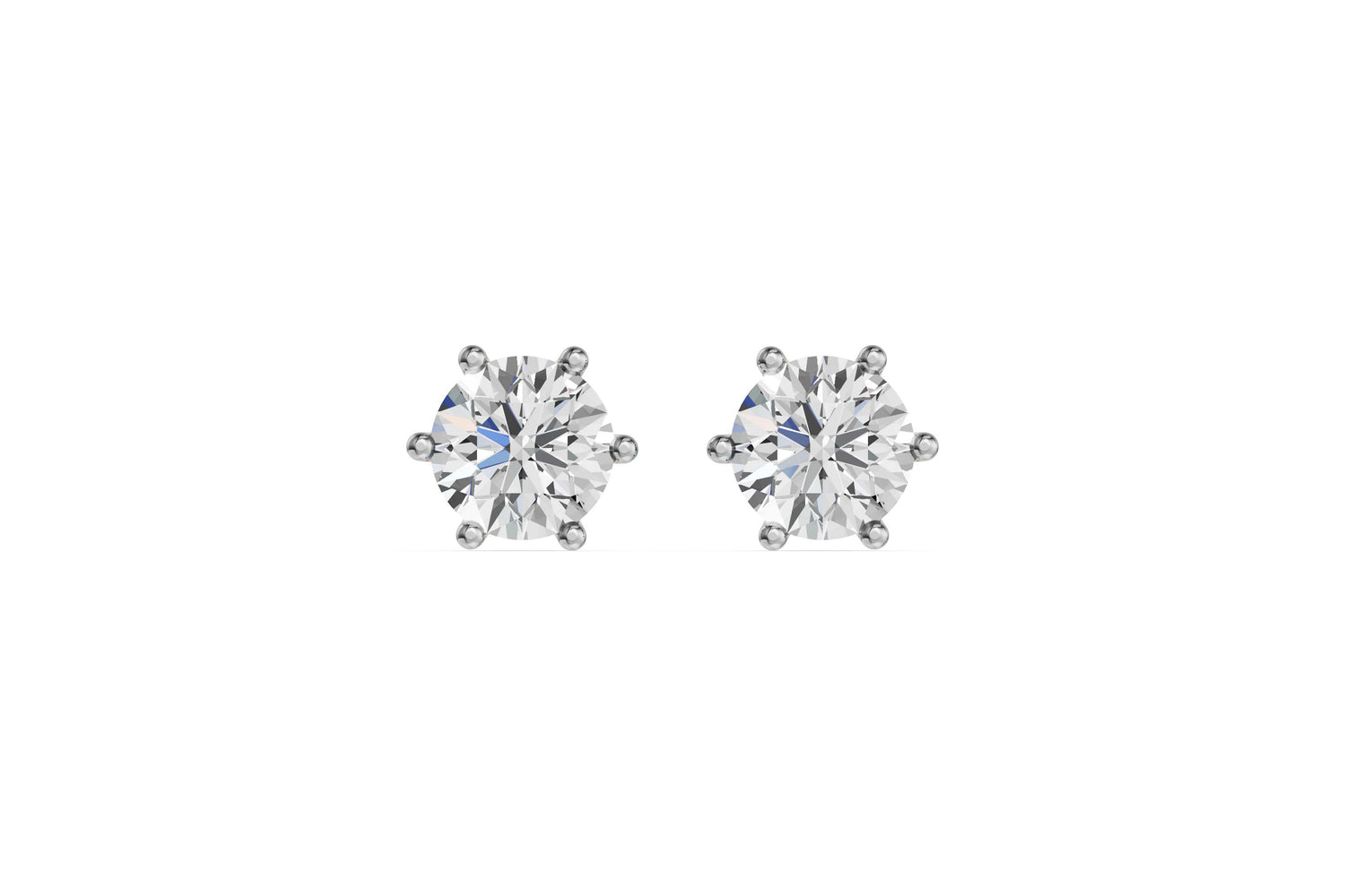 Solitaire oorstekers 14k witgoud met 2,5 karaat diamant