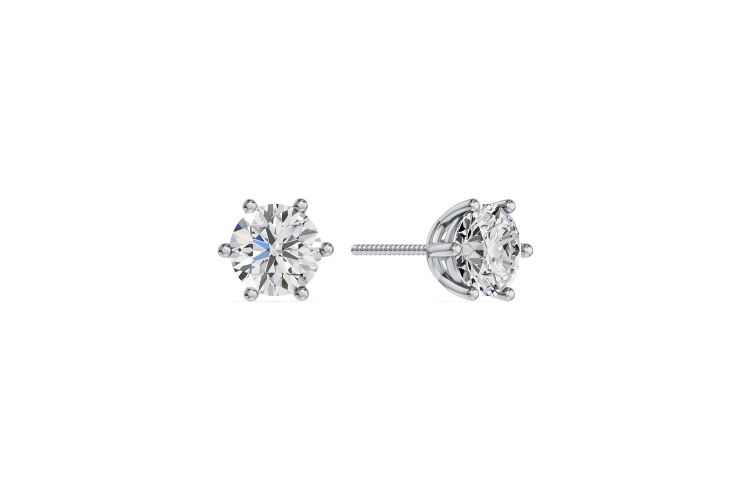 Solitaire oorstekers 14k witgoud met 2,5 karaat diamant