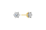 Solitaire oorstekers 14k geelgoud met 2,0 karaat diamant