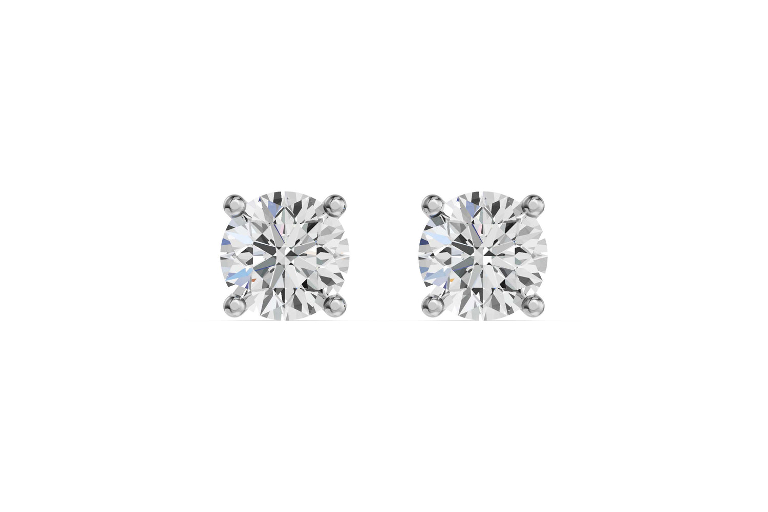 Solitaire oorstekers 14k witgoud met 2,0 karaat diamant