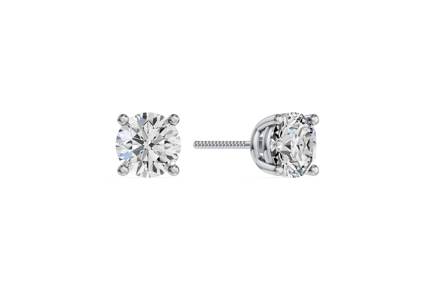 Solitaire oorstekers 14k witgoud met 2,0 karaat diamant