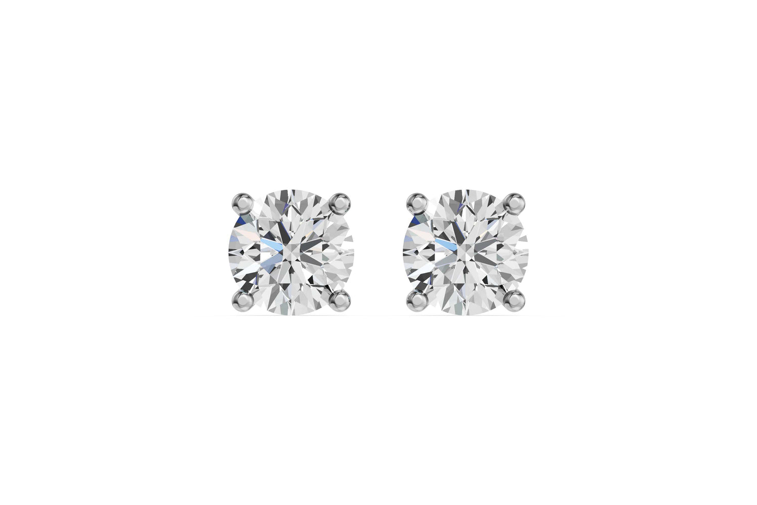 Solitaire oorstekers 14k witgoud met 2,5 karaat diamant