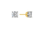 Solitaire oorstekers 14k geelgoud met 2,0 karaat diamant