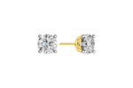 Solitaire oorstekers 14k geelgoud met 2,5 karaat diamant