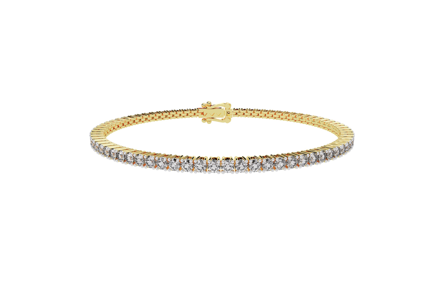 Tennisarmband 14k geelgoud met 3,2 karaat diamant