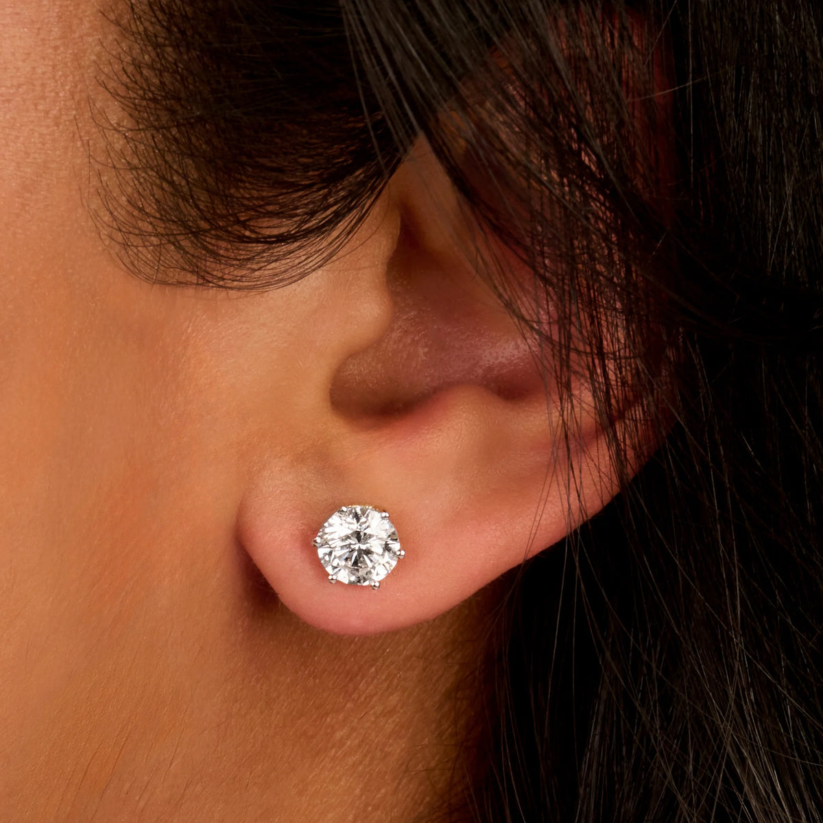 Solitaire Oorbellen 6-Poots · 2.5 ct.