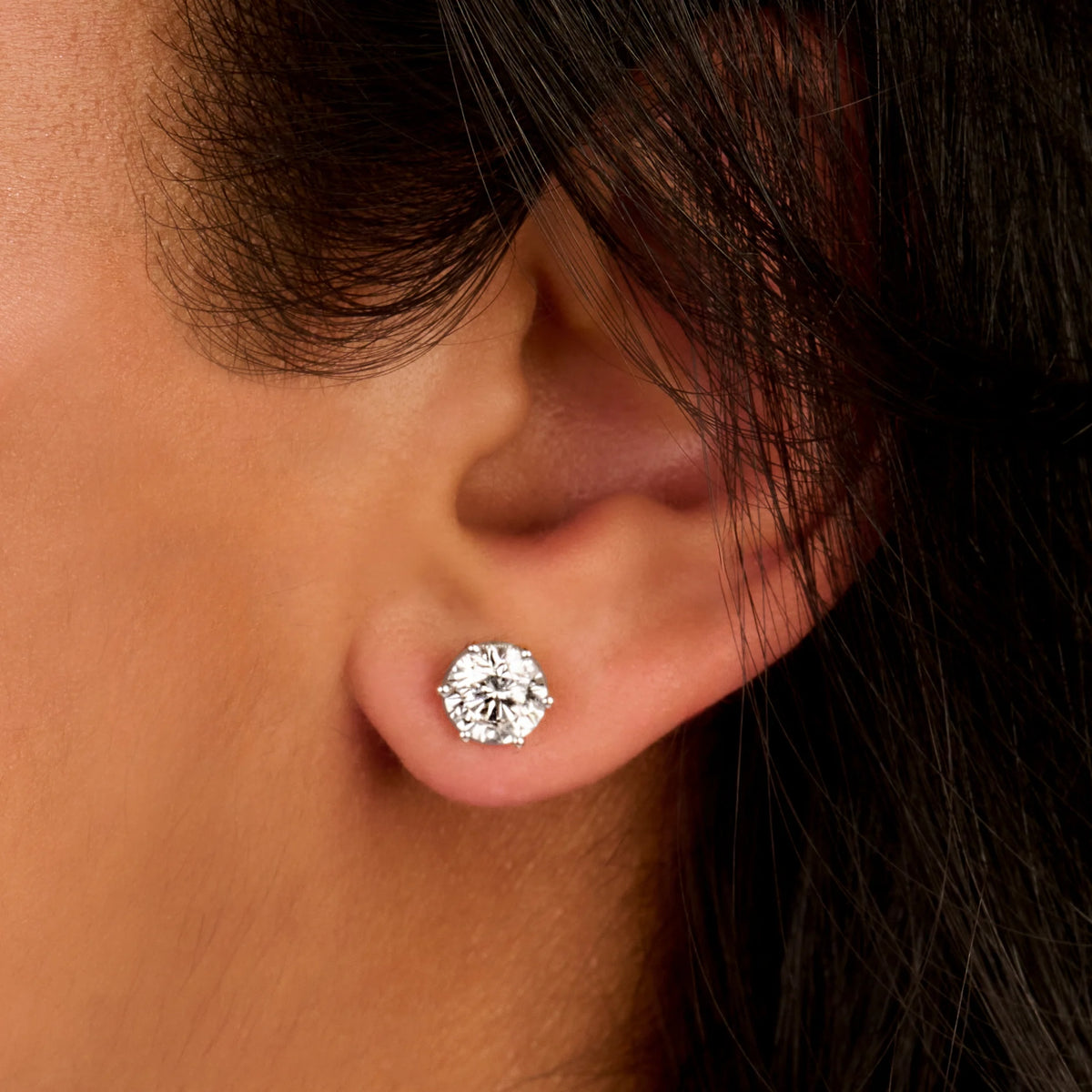 Solitaire Oorbellen 6-Poots · 2.5 ct.