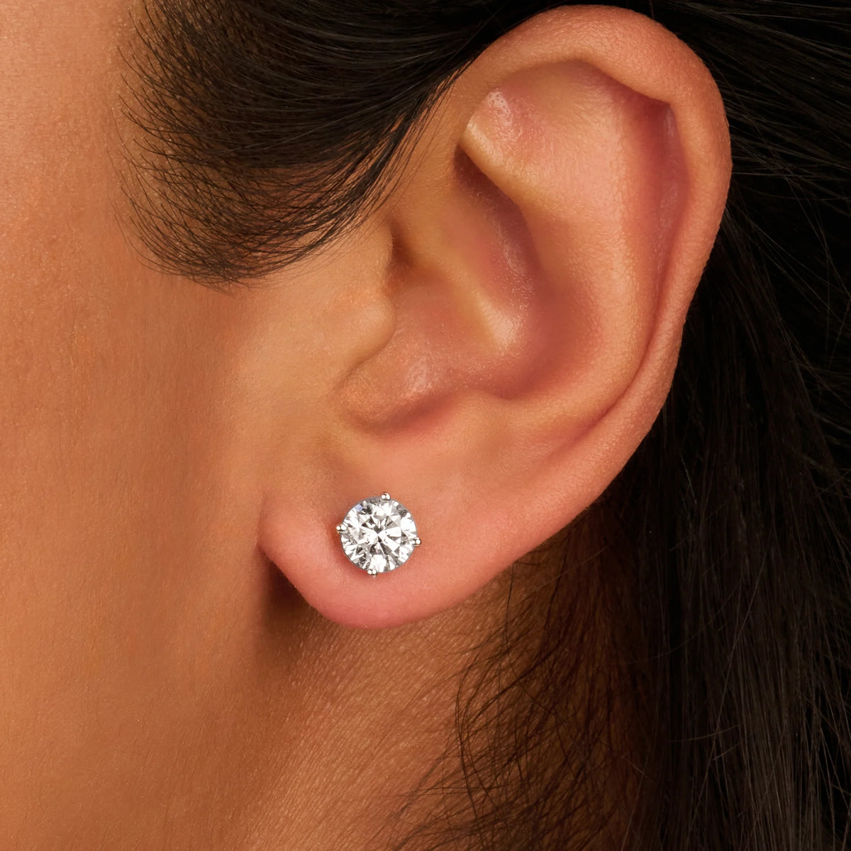 Solitaire Oorbellen 4-Poots · 2.0 ct.