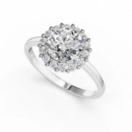 Ronde halo verlovingsring · 1.75 ct.