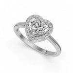 Hartvormige halo verlovingsring · 2.0 ct.