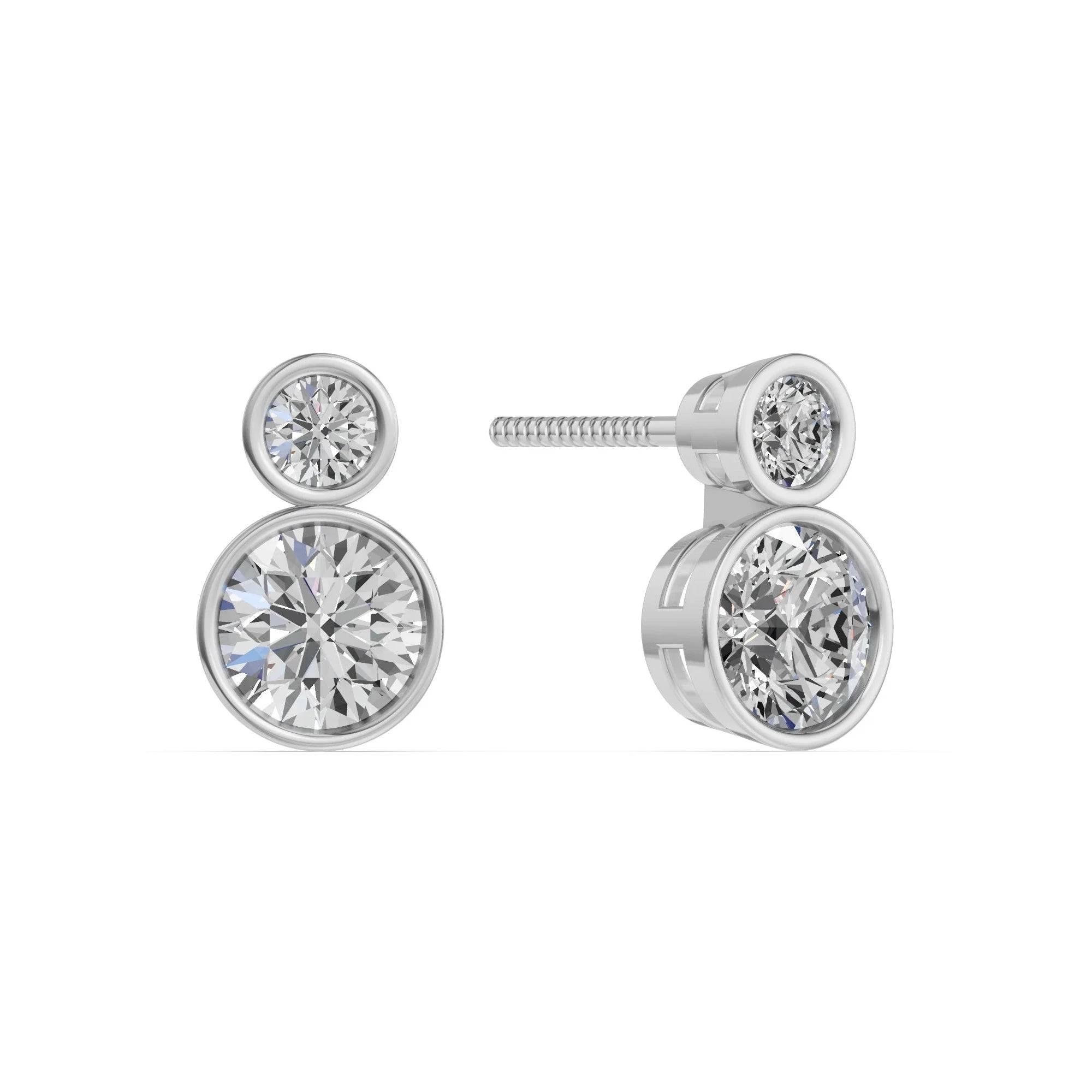Bezel duo oorbellen · 2.3 ct.