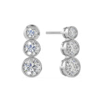 Bezel trio oorbellen· 2.5 ct.