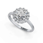 Ronde halo verlovingsring · 1.5 ct.