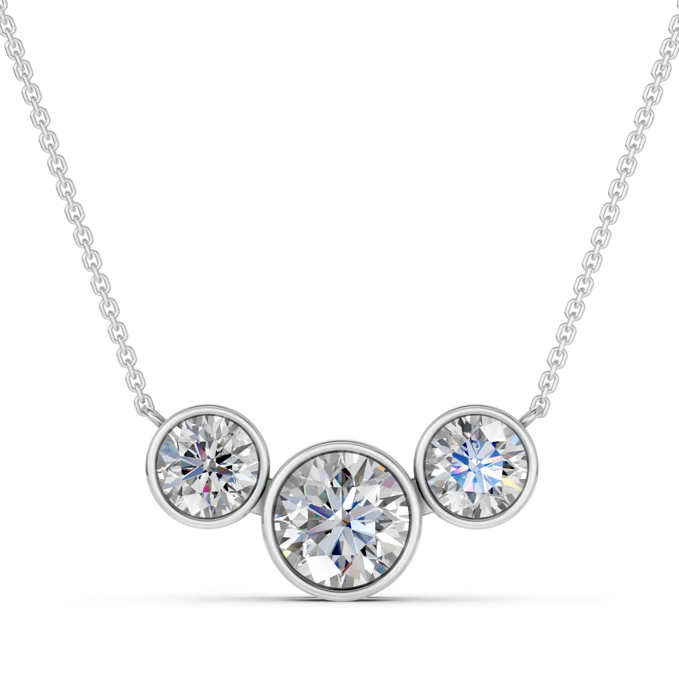 Bezel trio collier horizontaal · 1.6 ct.