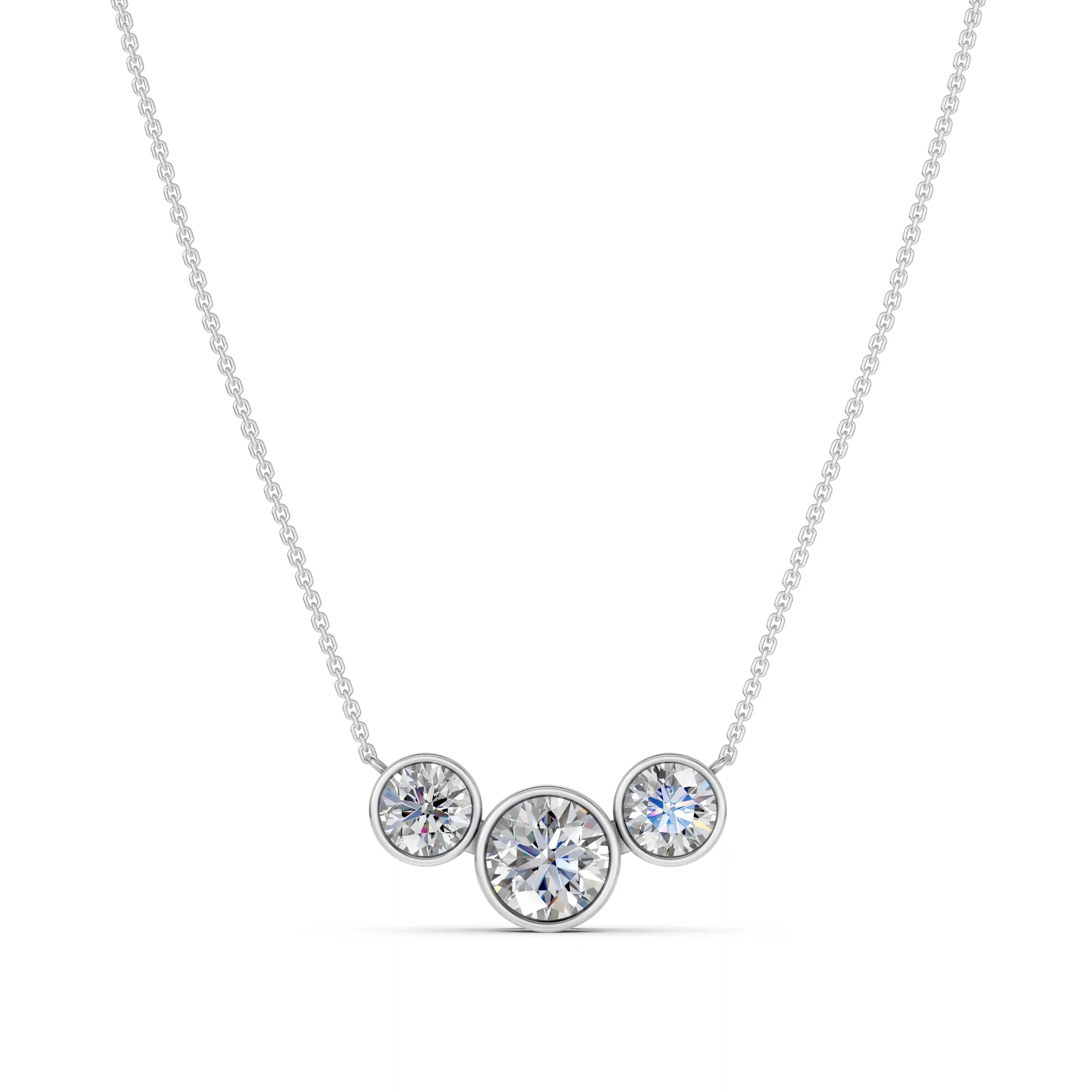 Bezel trio collier horizontaal · 1.6 ct.