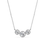 Louèn Diamonds 14k witgouden collier met 3 lab grown diamanten 2.5ct totaal frontaanzicht