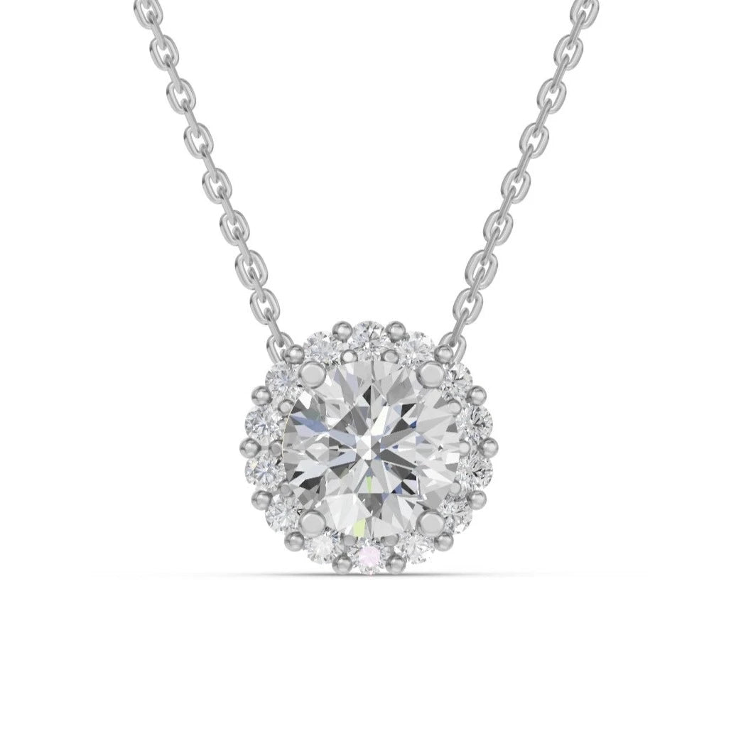 Halo collier · Rond · 1.8 ct.