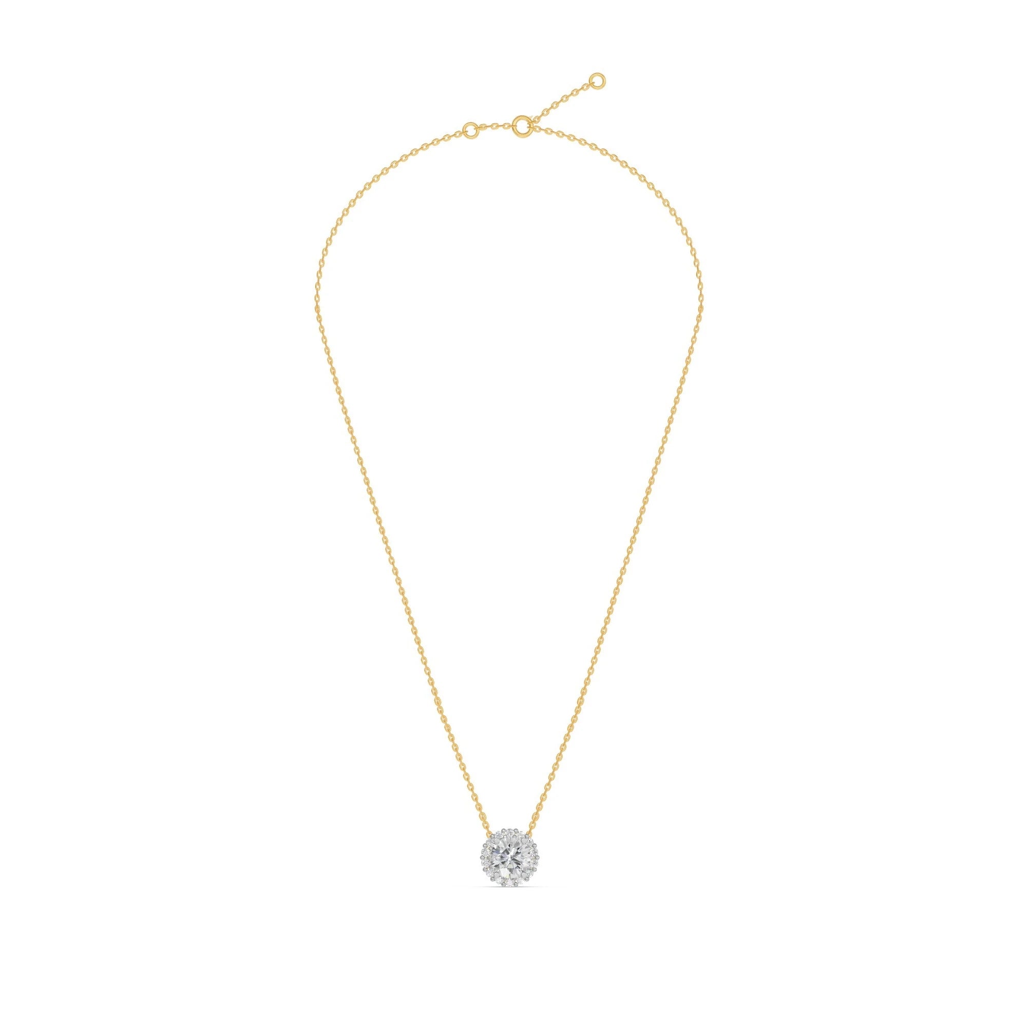 Halo collier · Rond · 1.8 ct.
