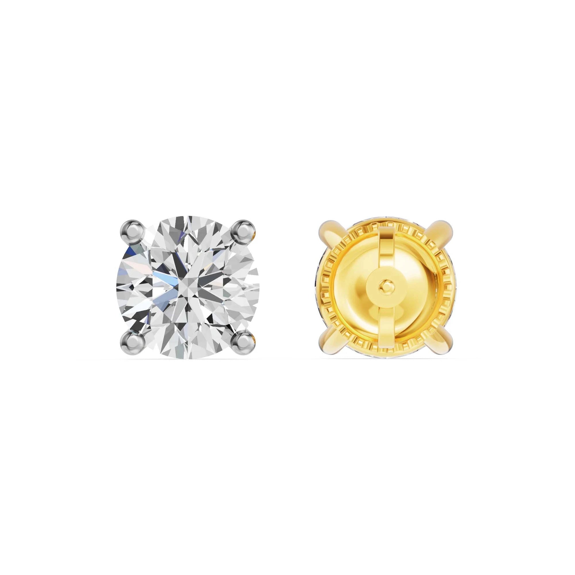 Solitaire Oorbellen 4-Poots · 2.5 ct.