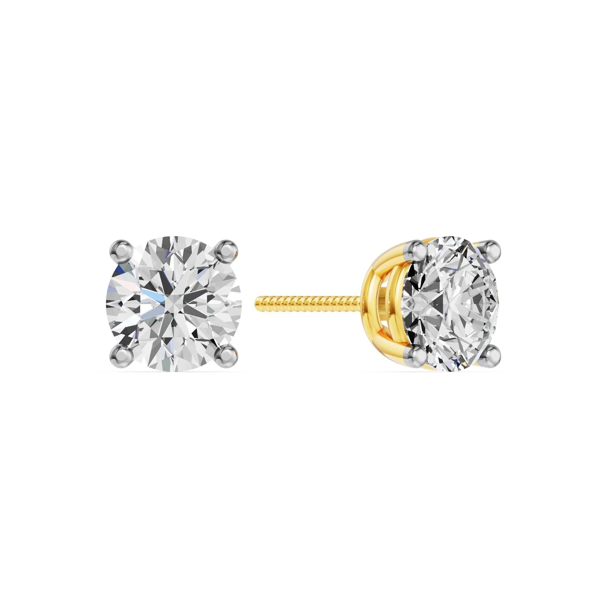 Solitaire Oorbellen 4-Poots · 2.5 ct.