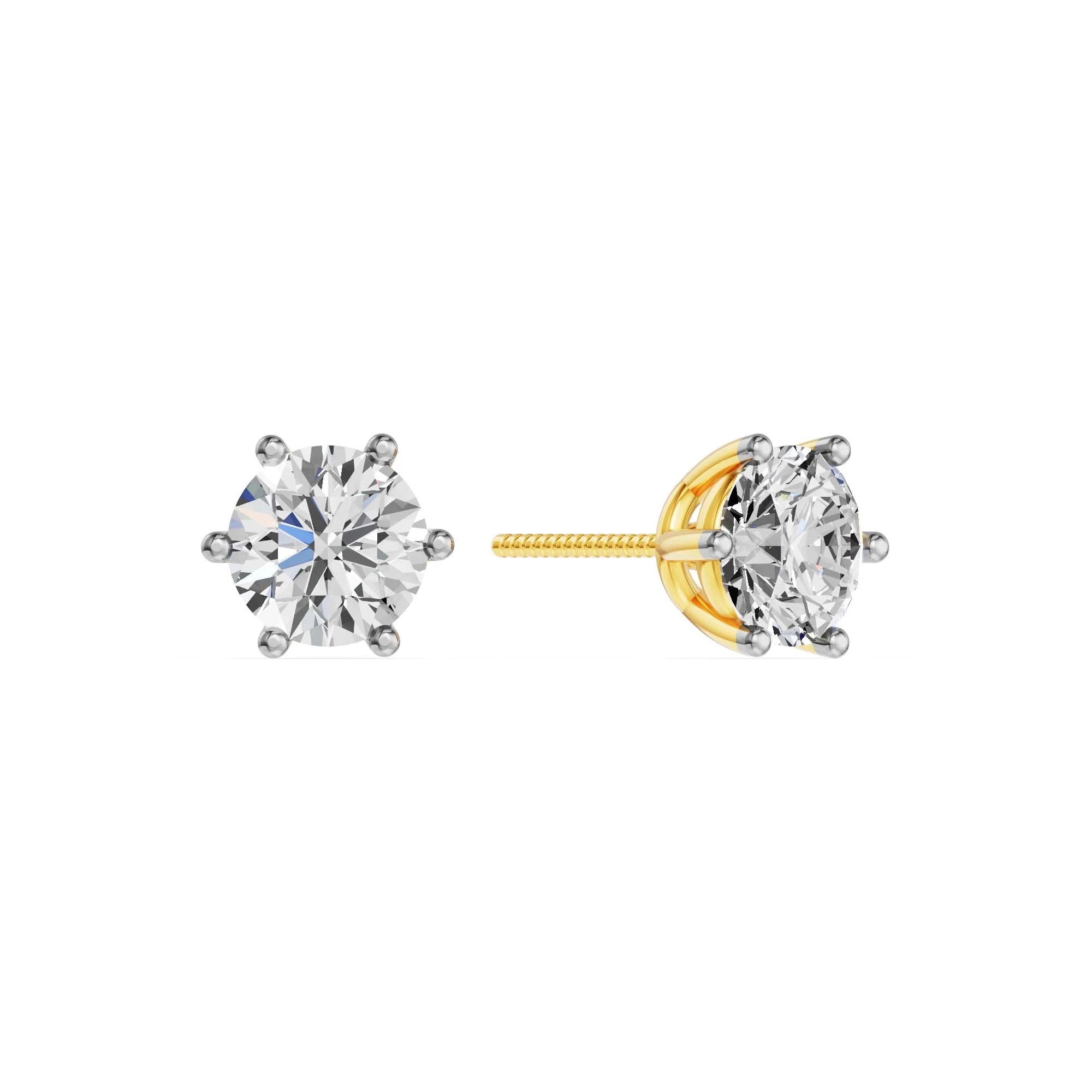 Solitaire Oorbellen 6-Poots · 2.5 ct.