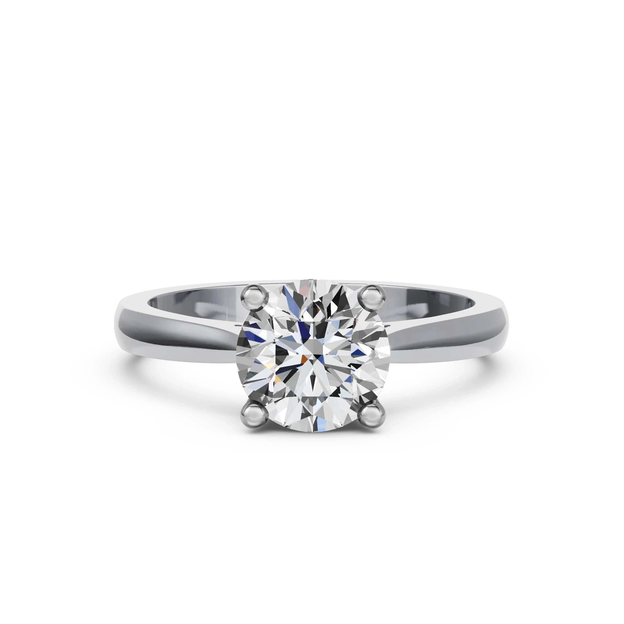 Louèn Diamonds 14k witgouden solitaire ring met 1 lab grown diamant van 2.0 ct. liggend aanzicht