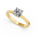 Louèn Diamonds 14k geelgouden solitaire ring met 1 lab grown diamant van 1.0 carat frontaanzicht