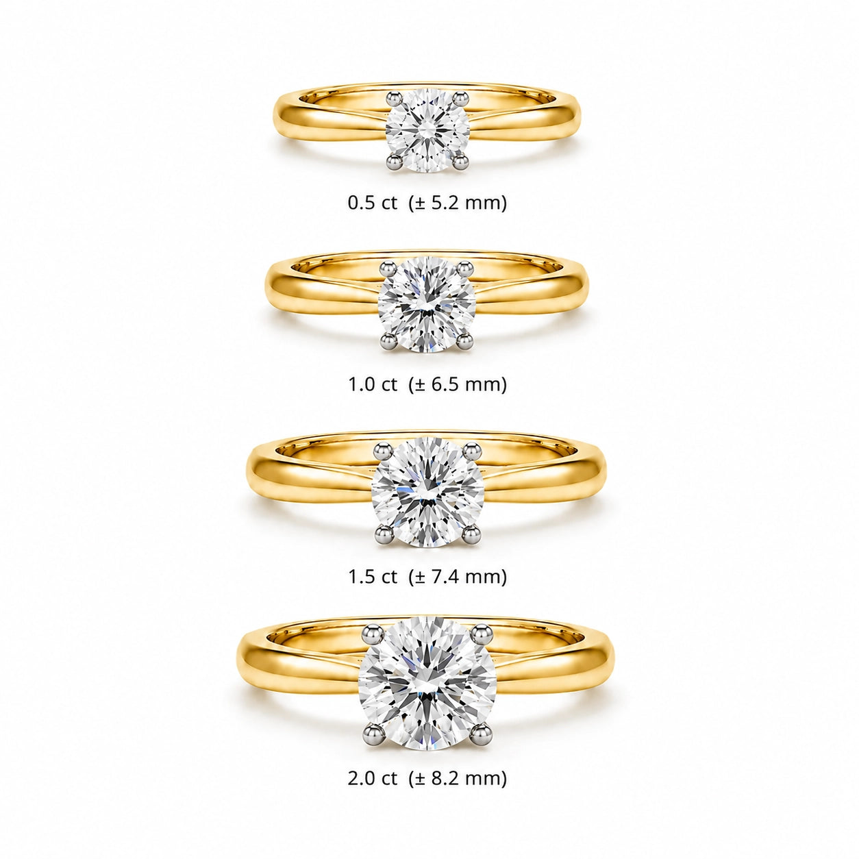 Ronde solitaire verlovingsring Classic · 0.5 ct.