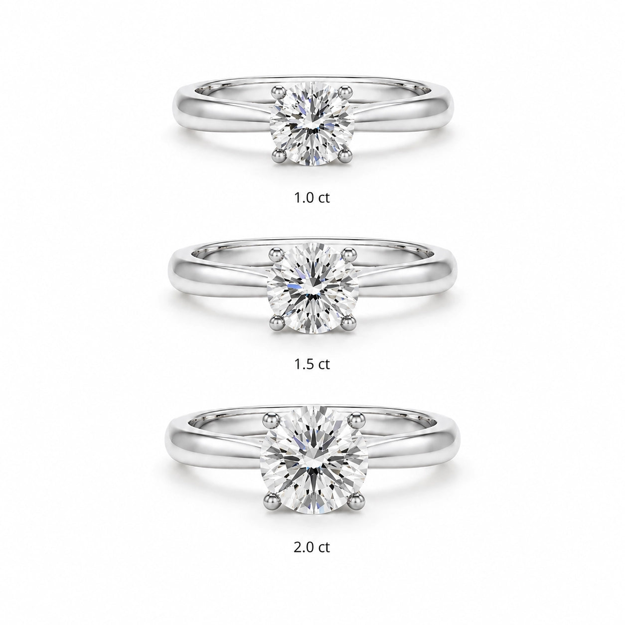 Ronde solitaire verlovingsring Classic · 2.0 ct.