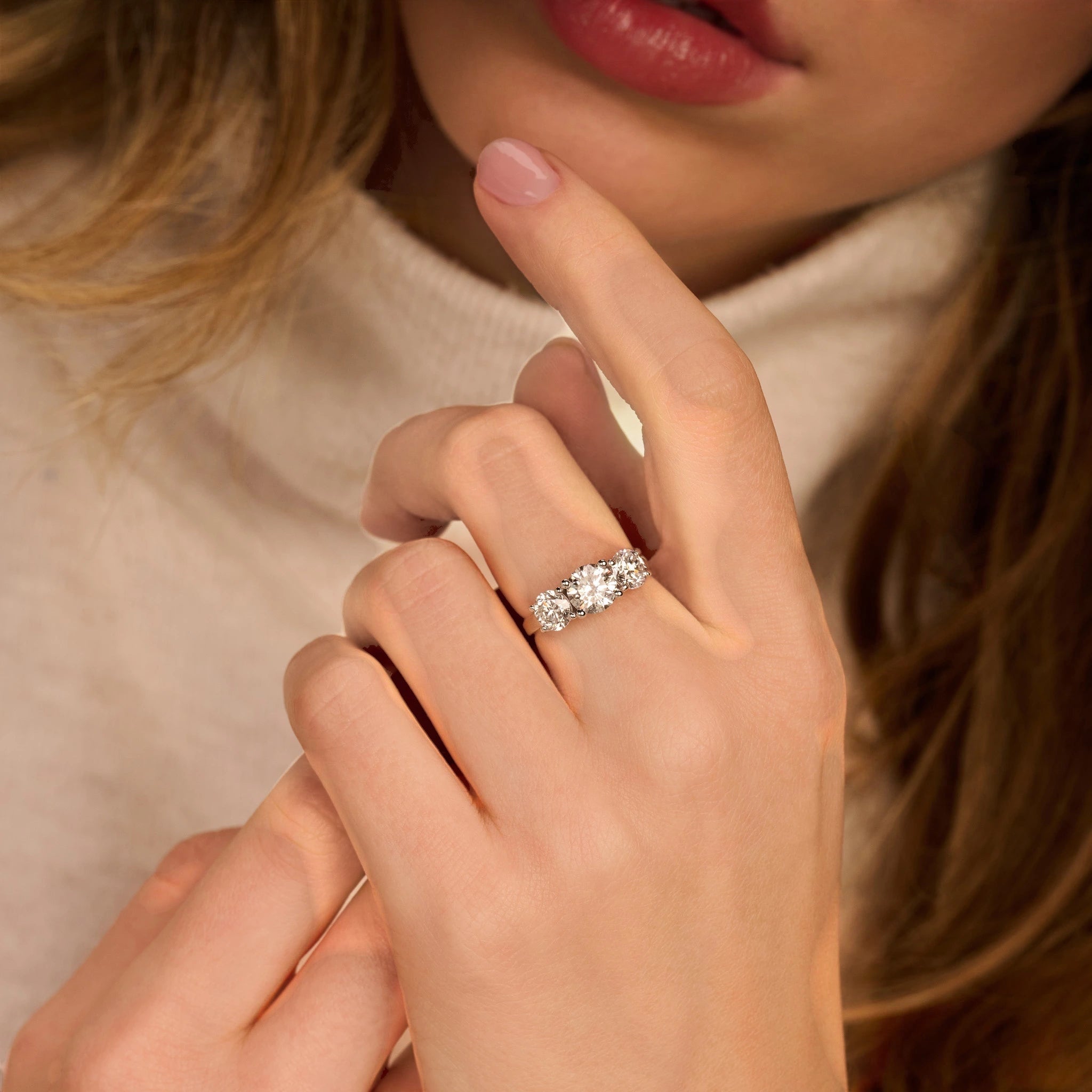 Ronde trilogie verlovingsring · 2.5 ct.