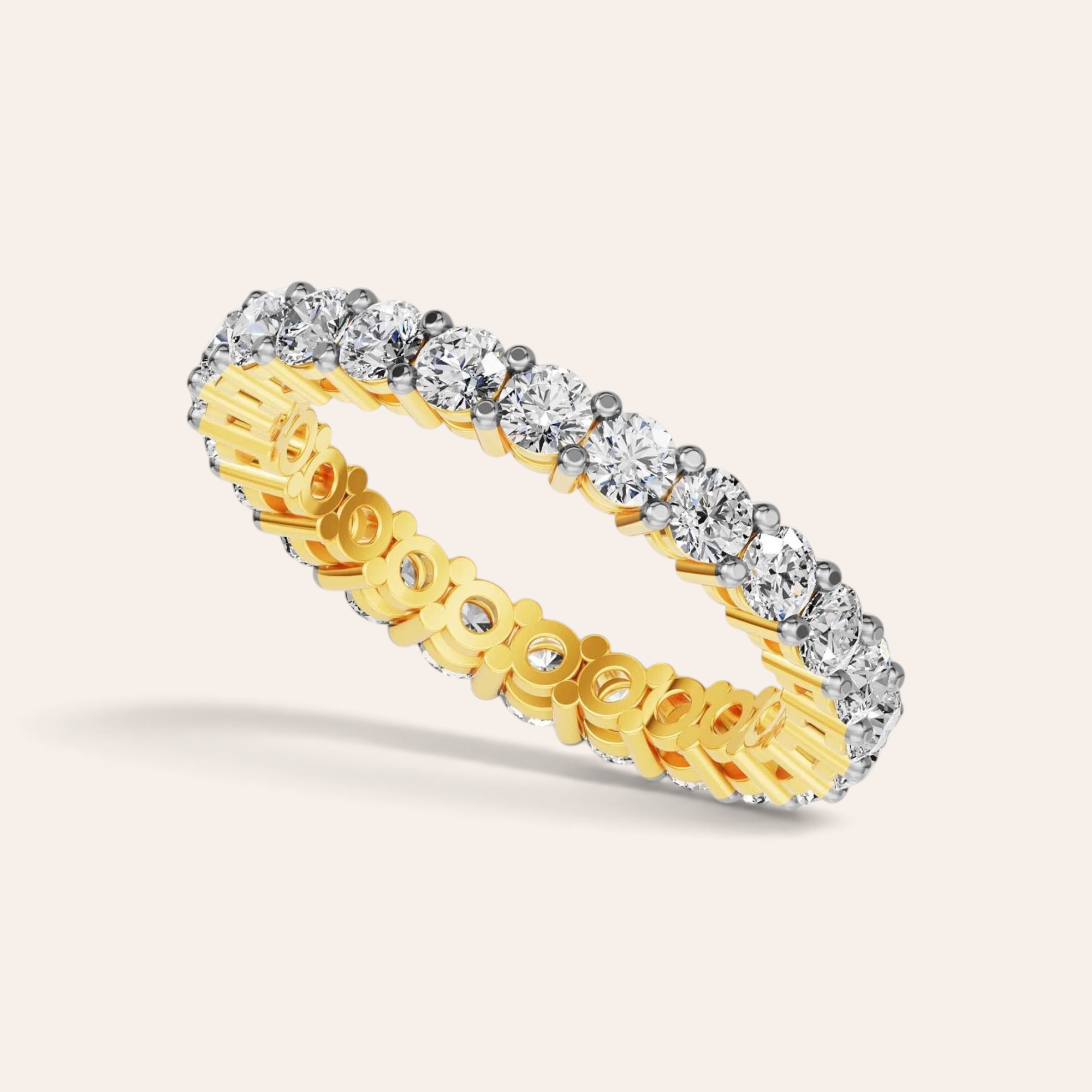 Louèn Diamonds eternity ring van 14k geelgoud met 2.0 ct aan schitterende lab-grown diamanten in een tijdloos ontwerp.