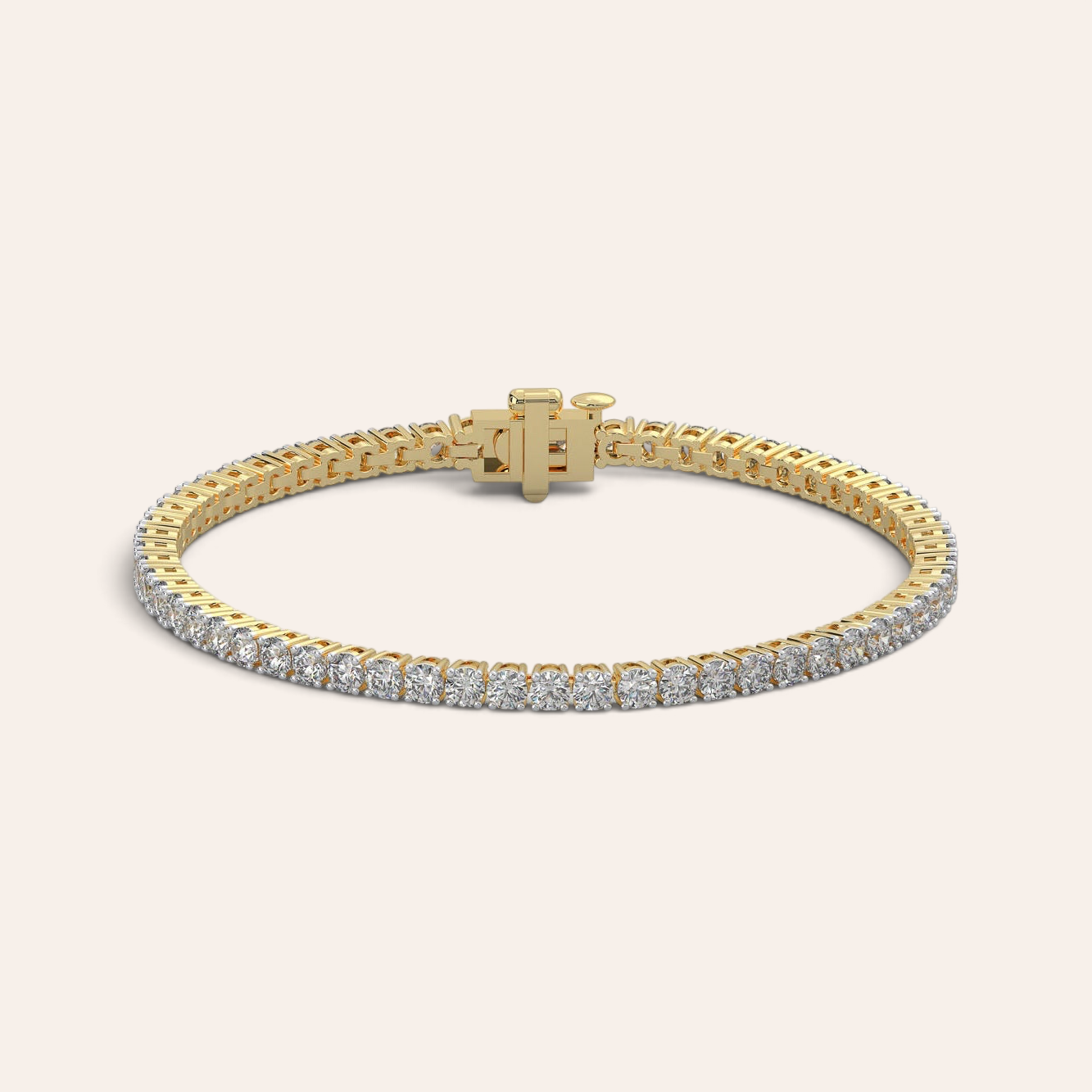 Louèn Diamonds tennisarmband van 14k geelgoud met 4.6 ct diamanten in een tijdloze, sprankelende zetting.