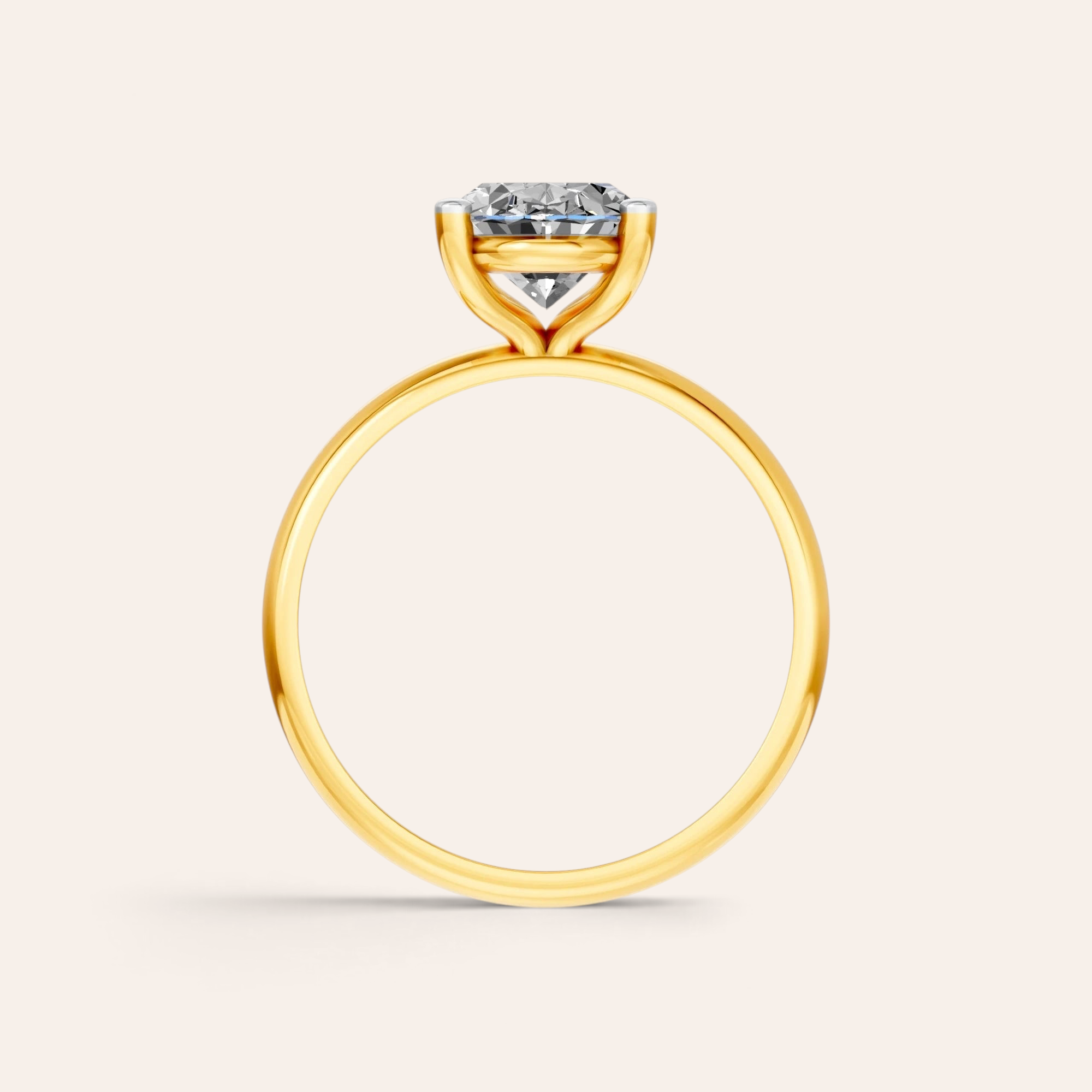 Louèn Diamonds ovale solitaire verlovingsring van 14 karaat geelgoud met een 2.0 karaat lab-grown diamant