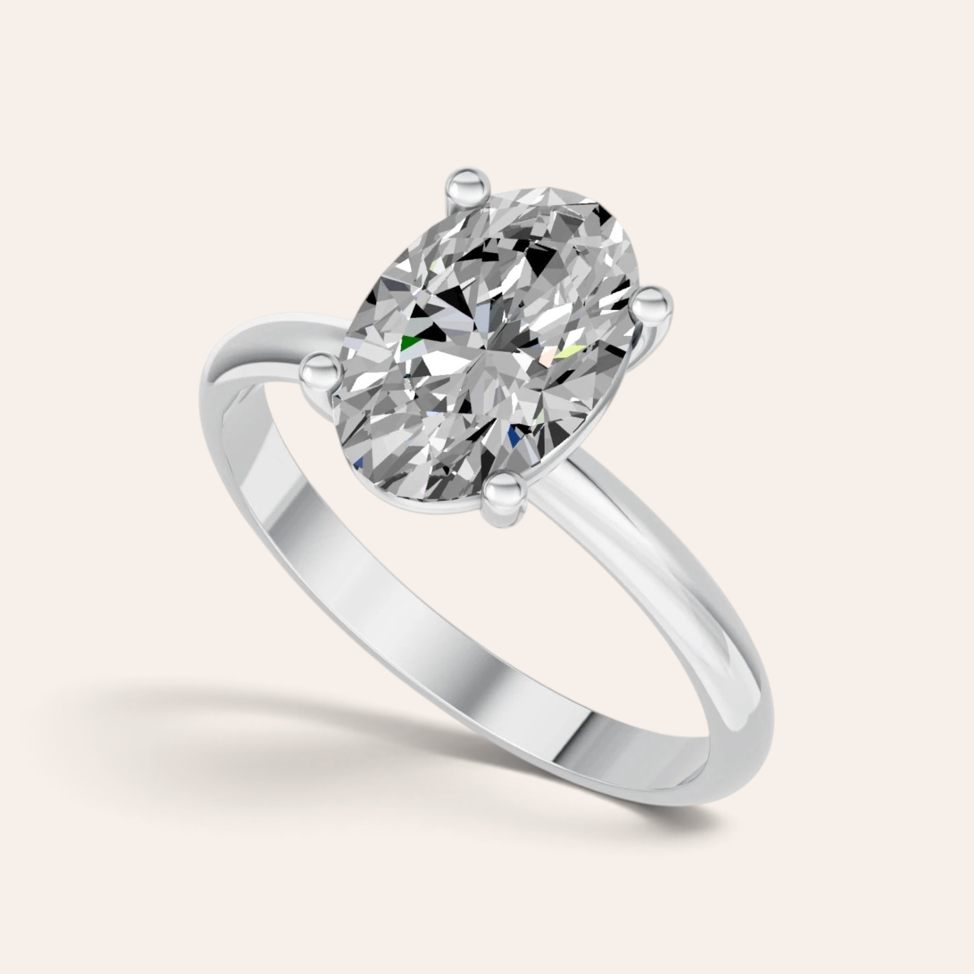 Louèn Diamonds solitaire verlovingsring met 2.0 ct ovale lab grown diamant in 14k witgoud