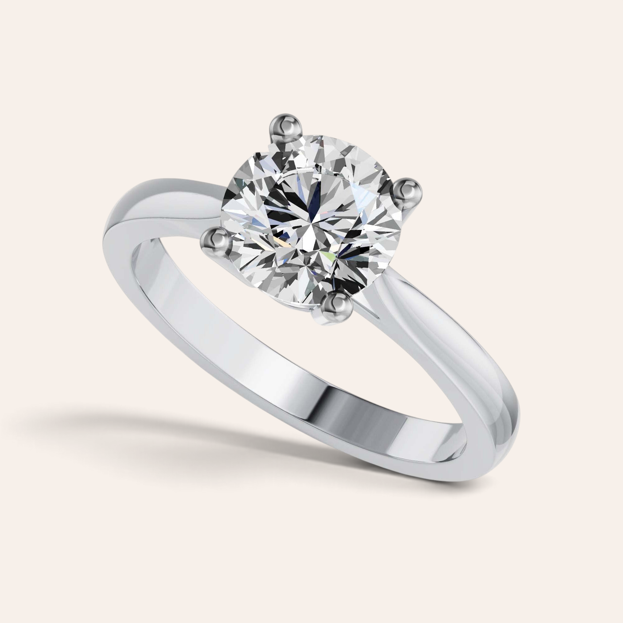 Louèn Diamonds solitaire verlovingsring met 2.0 karaat ronde diamant in 14k witgoud