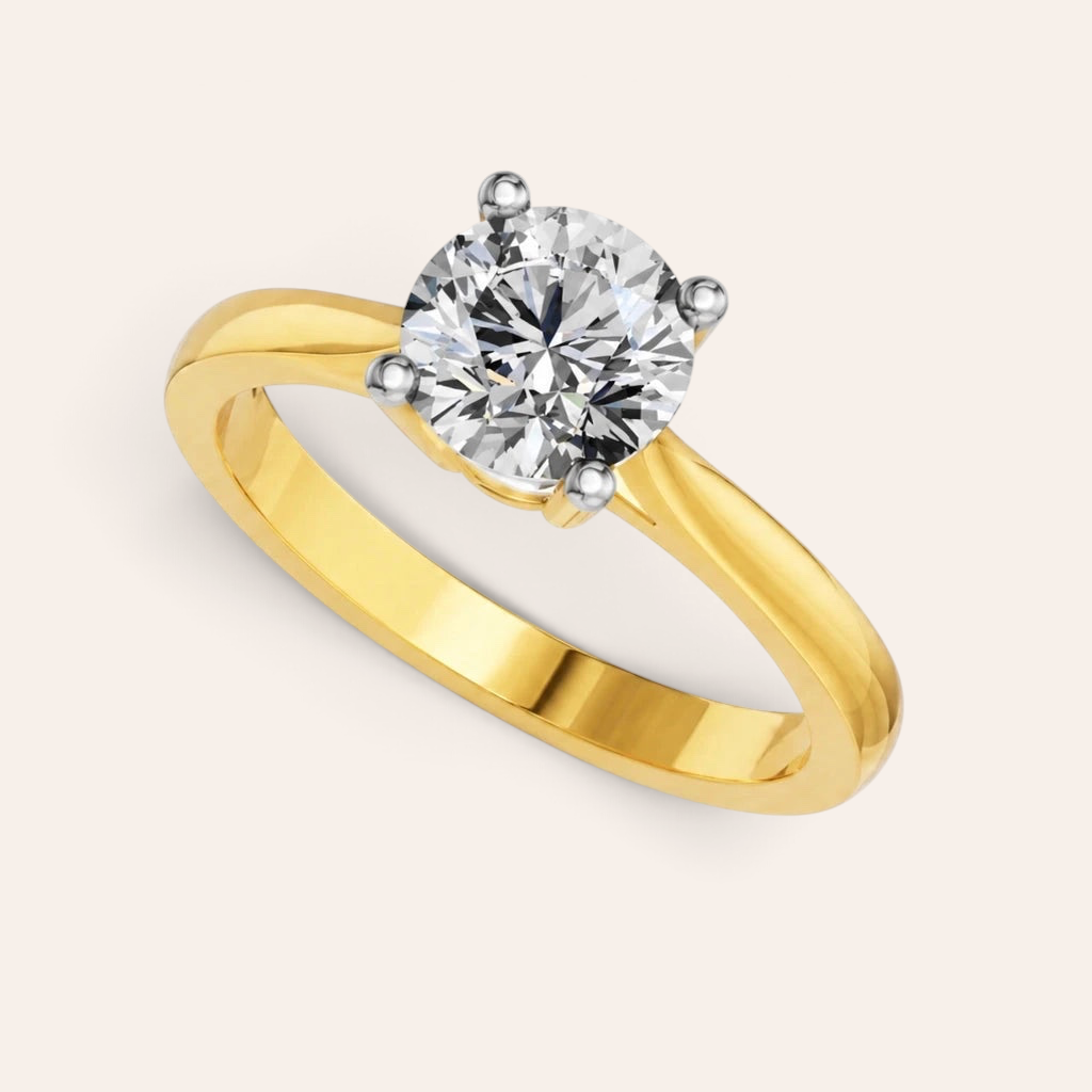 Louèn Diamonds solitaire verlovingsring van 14k geelgoud met een ronde 1.5 karaat lab-grown diamant.