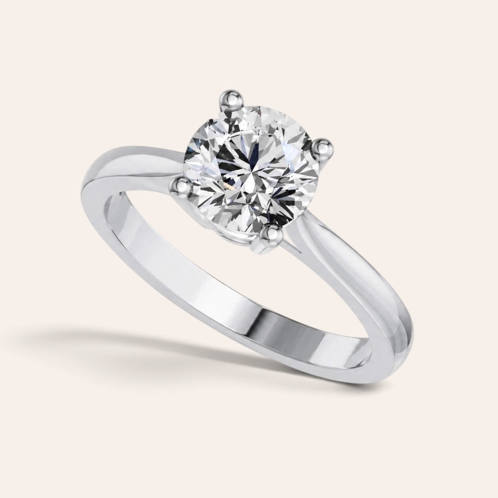 Louèn Diamonds solitaire verlovingsring met 1.5 karaat ronde diamant in 14k witgoud