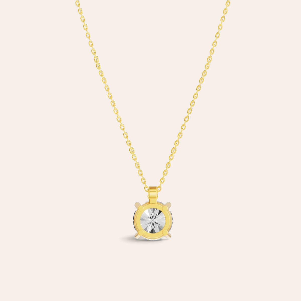 Louèn Diamonds solitaire collier van 14k geelgoud met een schitterende 2.0 karaat diamant aan een fijne ketting.