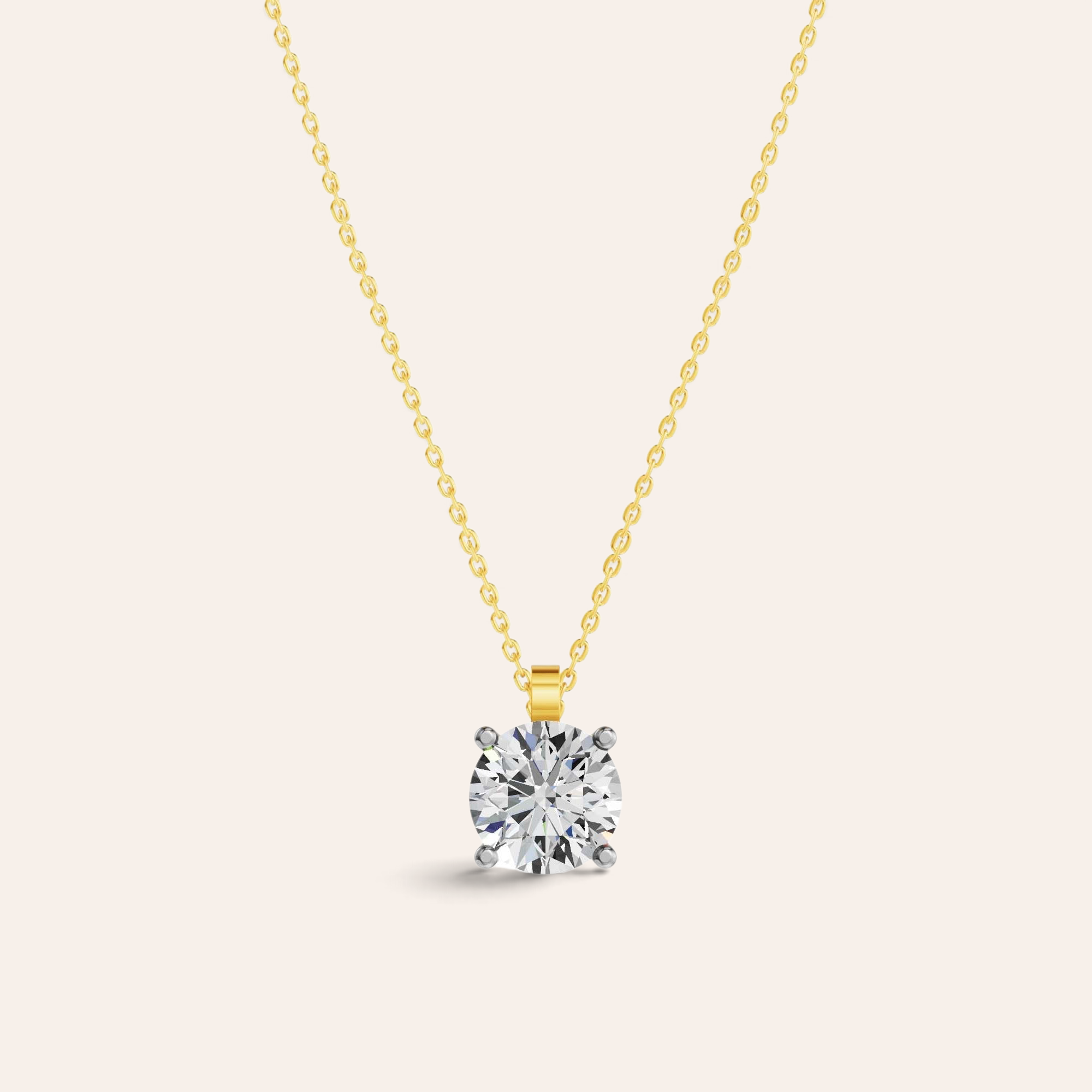 Louèn Diamonds solitaire collier met 2.2 karaat diamant in 14k geelgoud voor een tijdloze en luxe uitstraling.